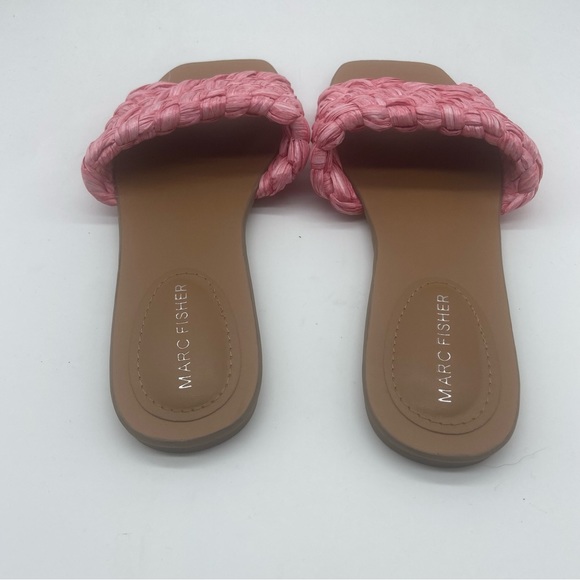 MARC FISHER Womens Pink Woven Moral Square Toe Slip On Slide Sandals 8.5 M - Picture 3 of 4